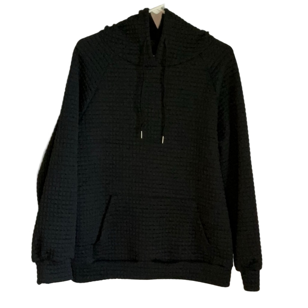 Black Textured Hoodie